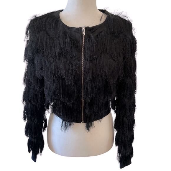 Black Fringe Women's Jacket - Picture 1 of 9